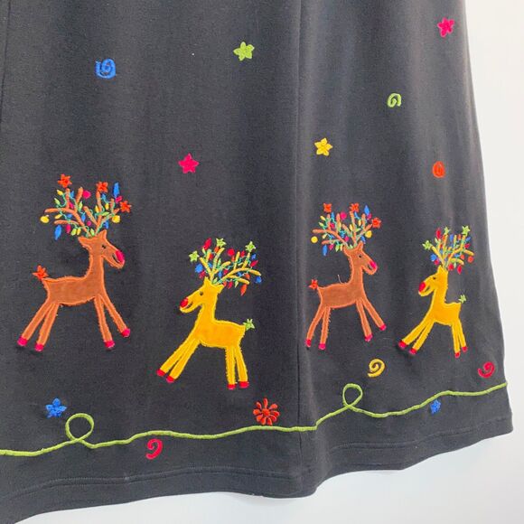 Michael Simon Lite Reindeer Midi Skirt Womens L - Picture 6 of 14